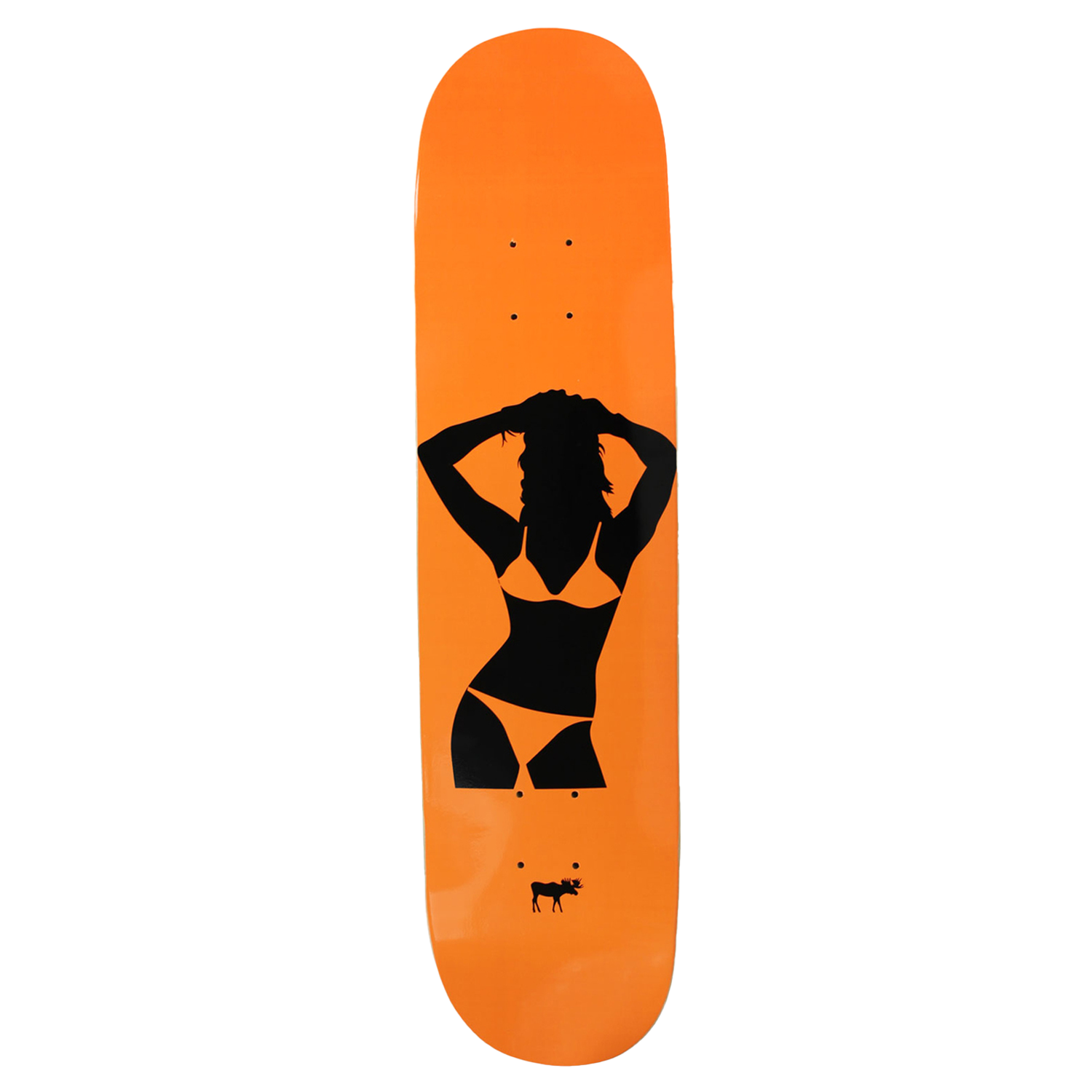 Moose Skateboard Deck Girl Silhouette Orange 7.75in
