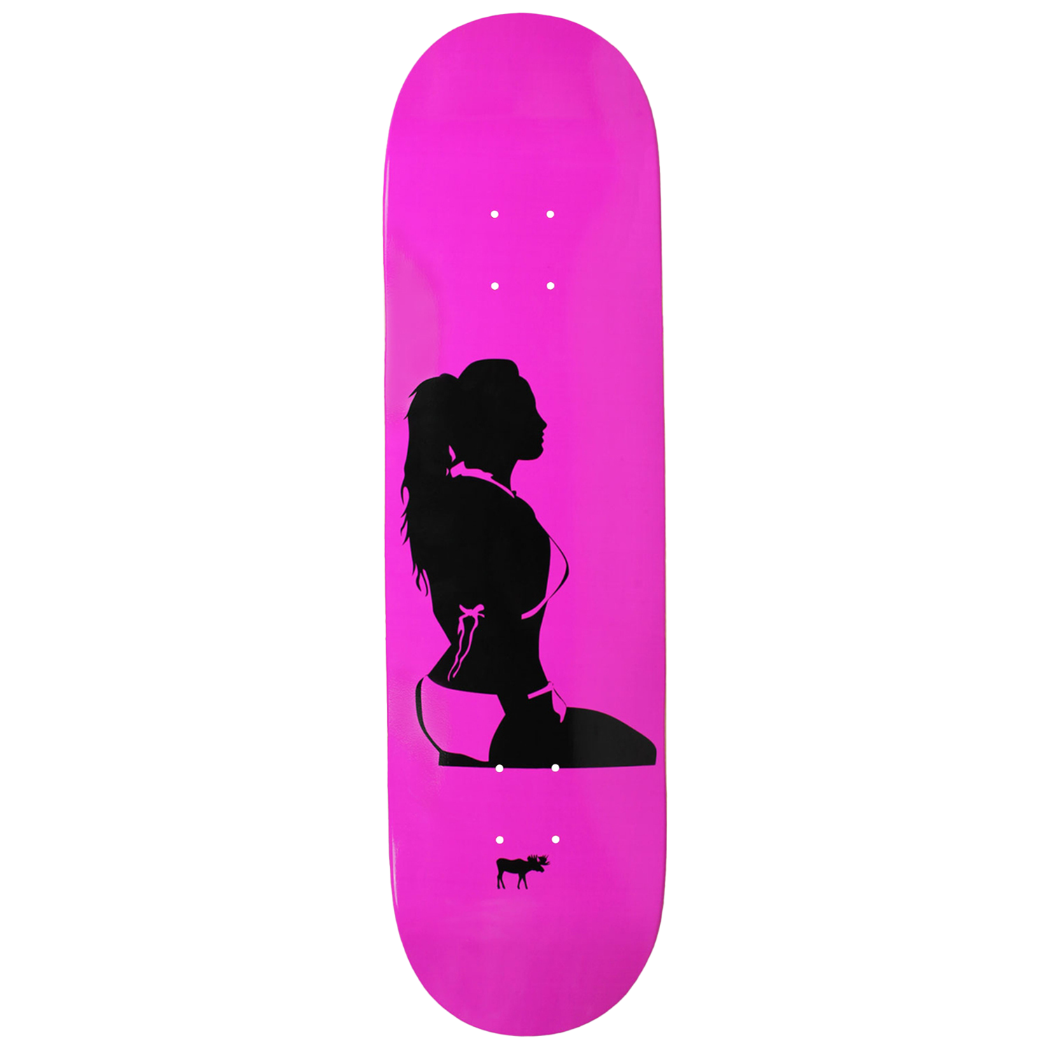 Moose Skateboard Deck Girl Silhouette Pink 8.25in